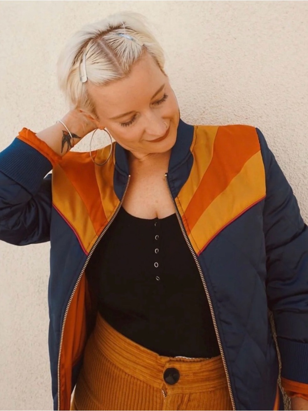 Original Navy Rising Sun Bomber Jacket - Picture 8 of 11